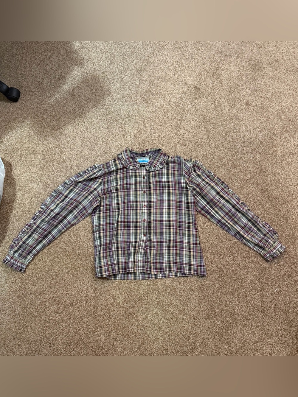 Babydoll style Shirt in Brown, Green and Purple